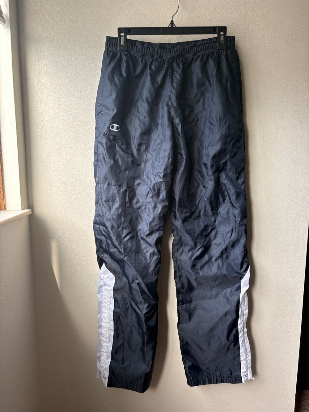 Champion Women’s Navy and White  Lined Track Pants Size Small